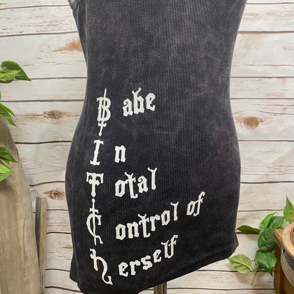 RTB Real Tough B itch In Total Control of Herself Black Graphic Bling Tank XL - Picture 2 of 11